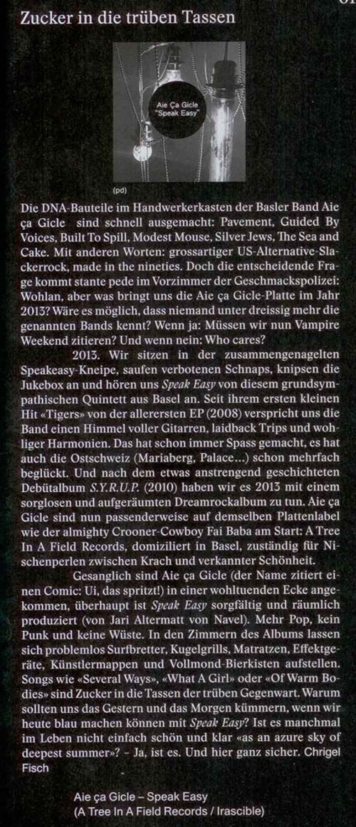 Album Review © Saiten, St. Galler Kulturmagazin, Juni 2013