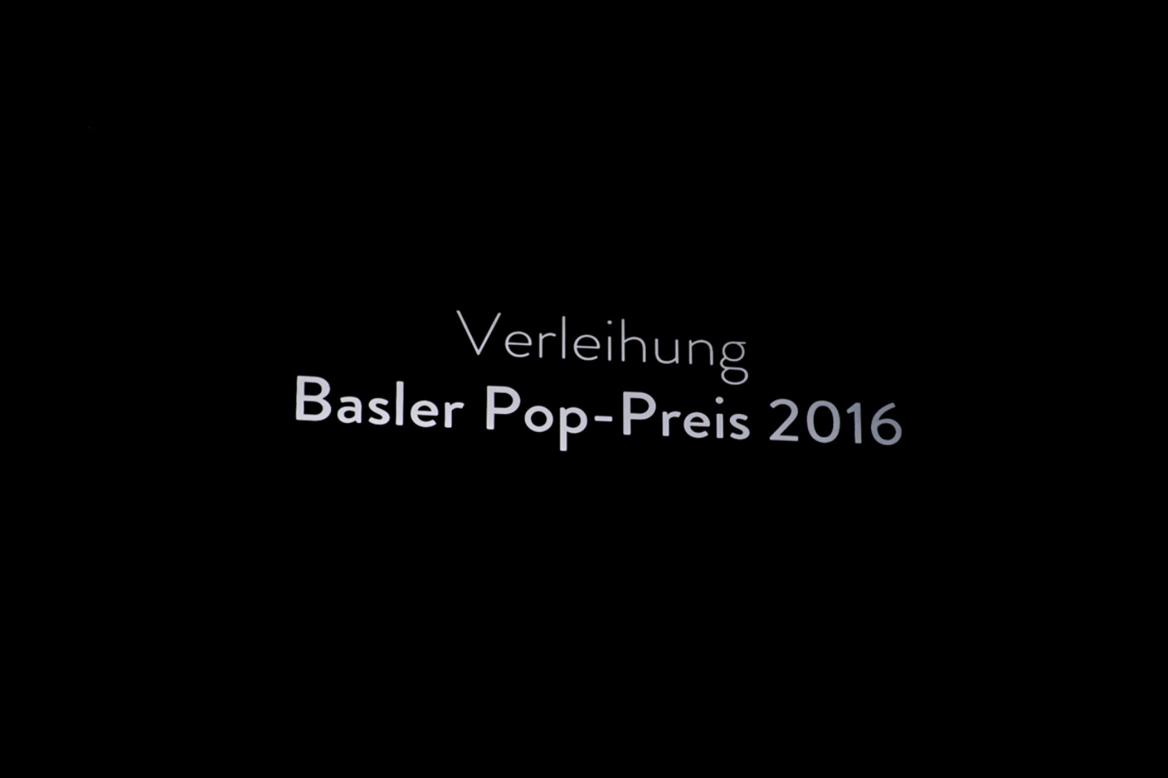 Verleihung Basler Pop-Preis © Gaspard Weissheimer 2016