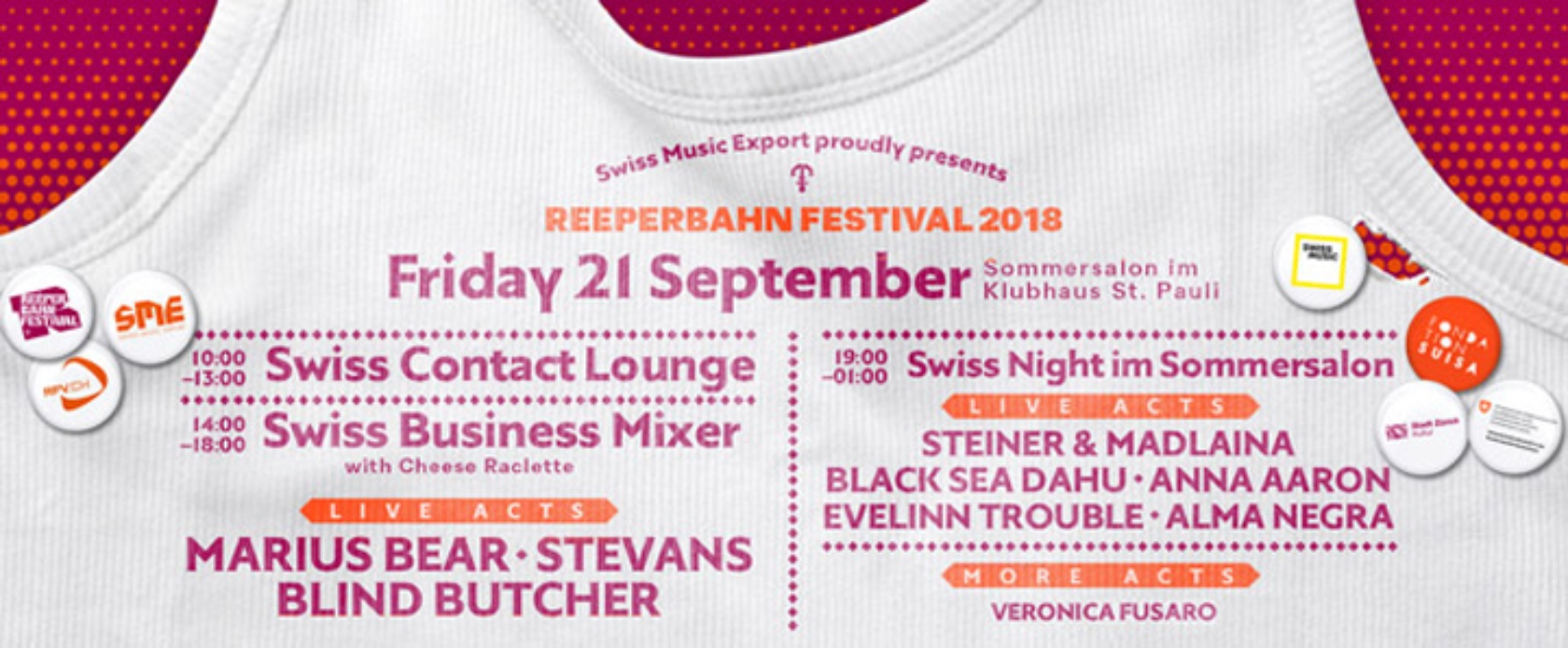 Reeperbahn Festival 2018, Swiss Music Export und RFV Basel