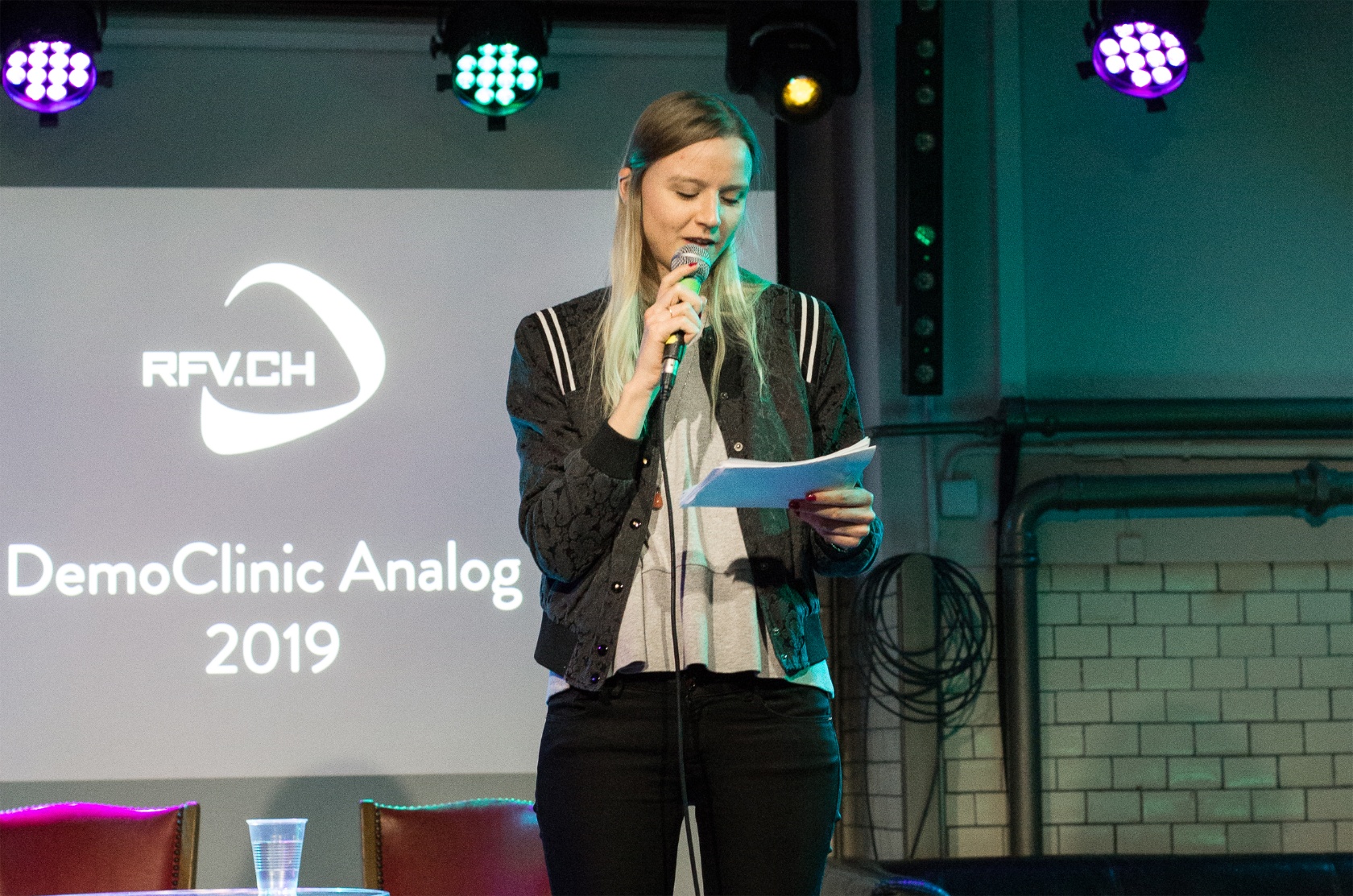 Julia Oroszlan, Moderation RFV-DemoClinic Analog 2019 © Anaïs Steiner 