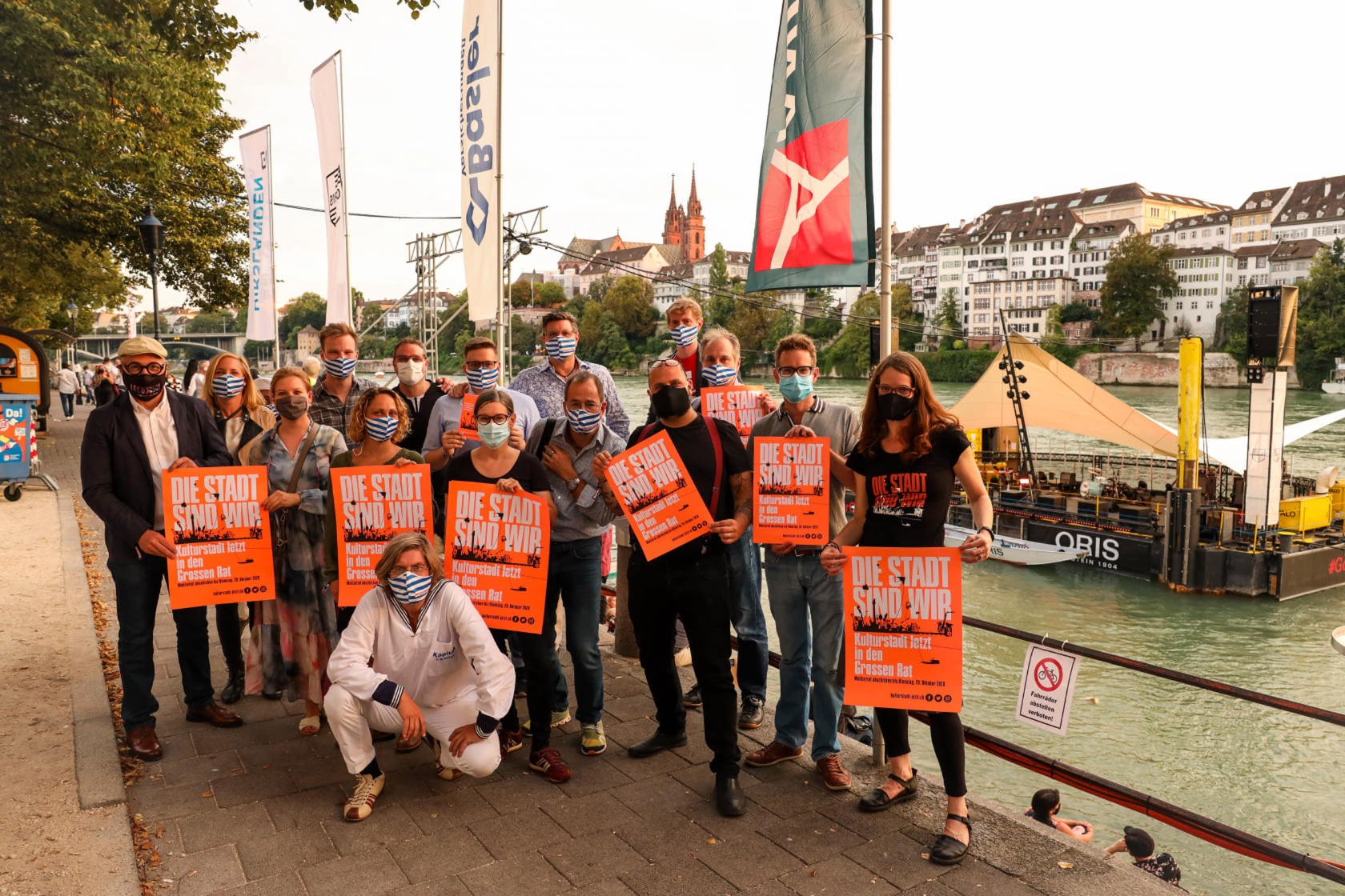 Die Kandidat*innen von Kulturstadt Jetzt beim Festival «im fluss» 2020 – und jetzt auf dem popmusikalischen Wahlzettel für die Grossratswahlen Basel! © 2020 Andreas Schwald