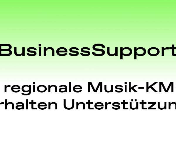 BusinessSupport - 5 regionale Musik-KMU erhalten Unterstützung