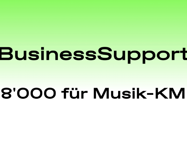 BusinessSupport - 48'000.- Fr. für Musik-KMU